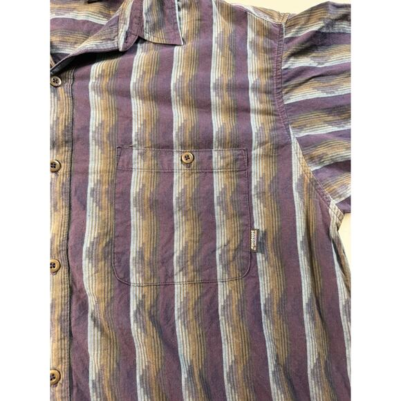 Men’s Vintage Patagonia Retro Style Dark Purple Hippie Stripe XL Button Down - Picture 4 of 9